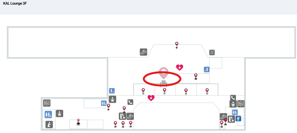 釜山・金海空港KALラウンジフロアマップ